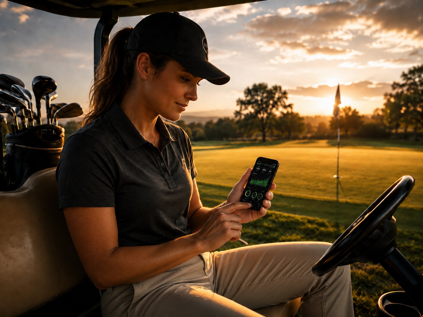 Golfers using TeeWise before a round